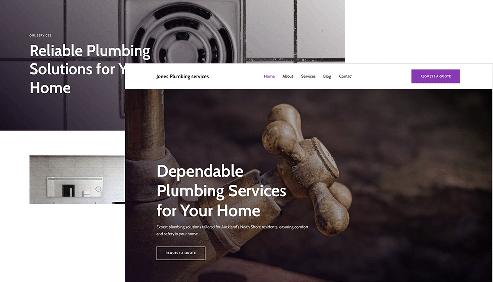 Example website for a plumbing business